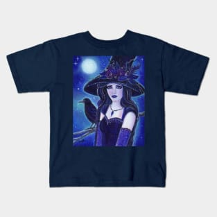 Raven witch by Renee Lavoie Kids T-Shirt